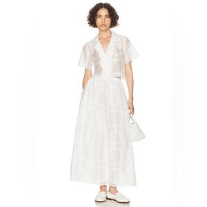 Mable Eyelet White Skirt and Shirt Set - Small